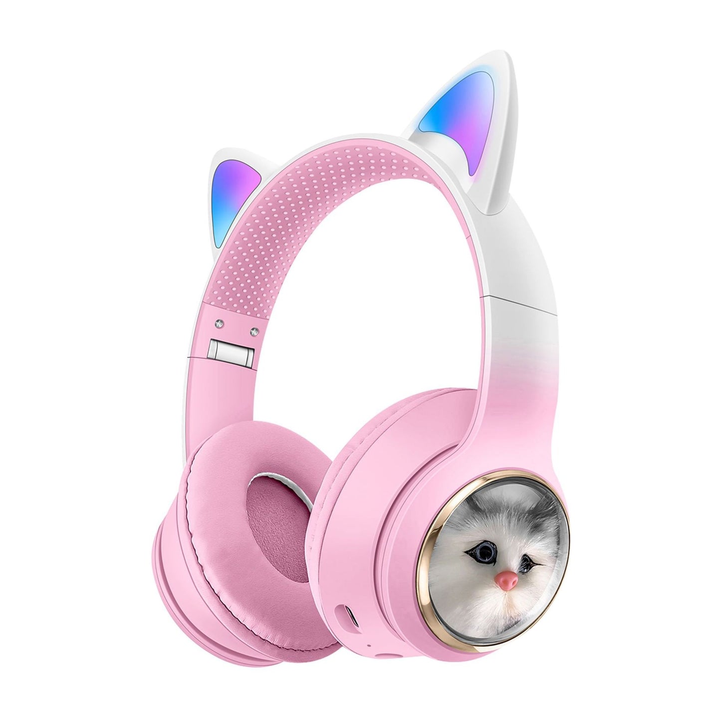 AKZ-09 Earphones Space Cabin Cartoon Simulation Cat Bluetooth Headwear Large Battery Earphones Foldable