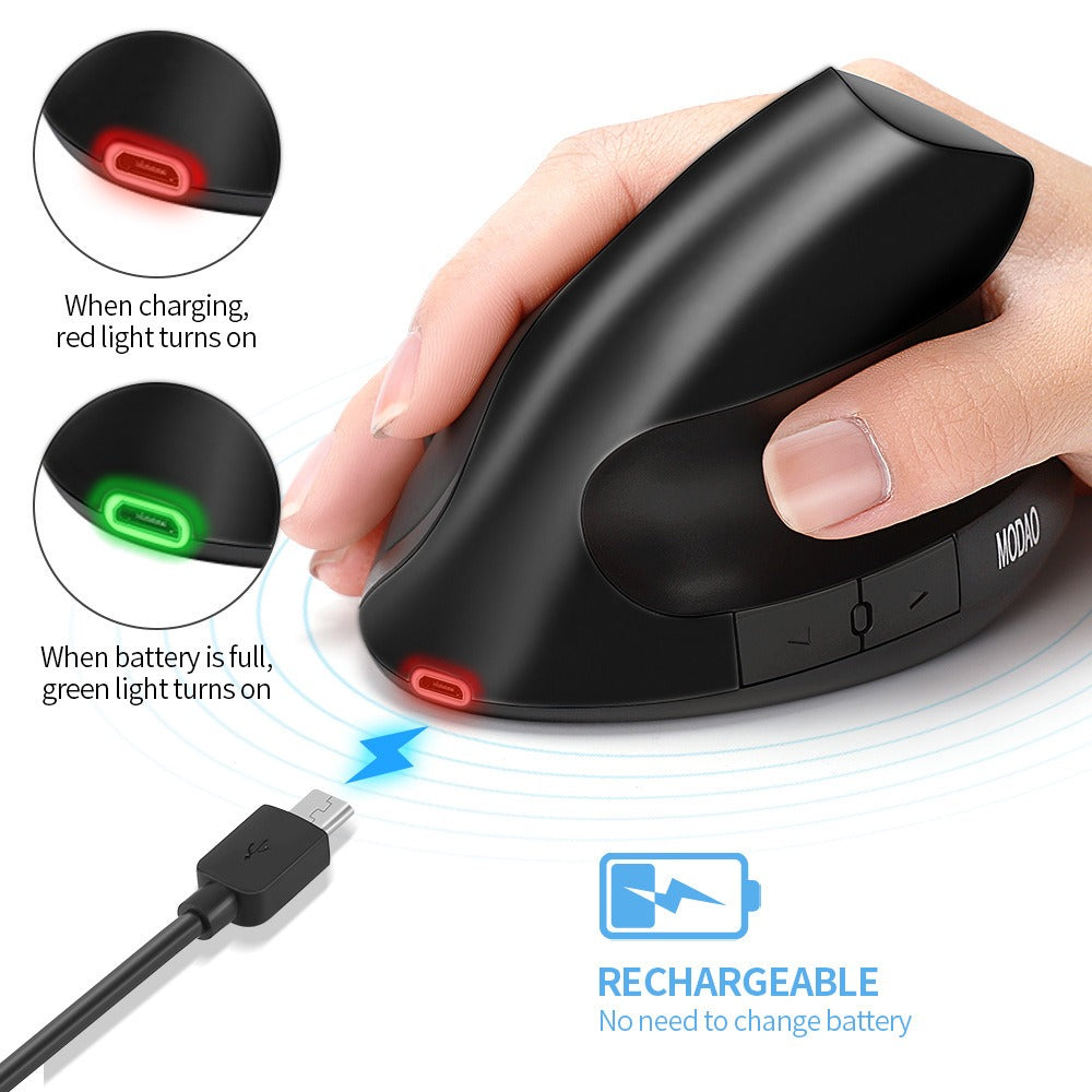 Ergonomic Optoelectronic Silent Charging 2.4G Wireless Mouse Vertical and Handheld