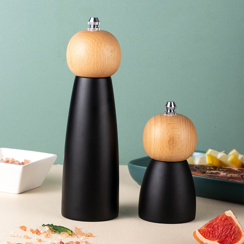 Kitchen Adjustable Coarseness Wood Pepper Grinder Mill Wooden Manual Sea Ceramic Grinding Mechanism Salt Mill