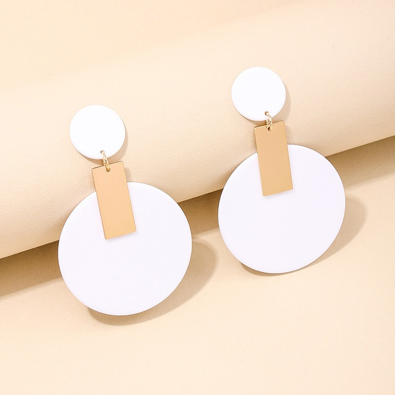 Exaggerated acrylic geometric triangle circular women's earrings and earrings