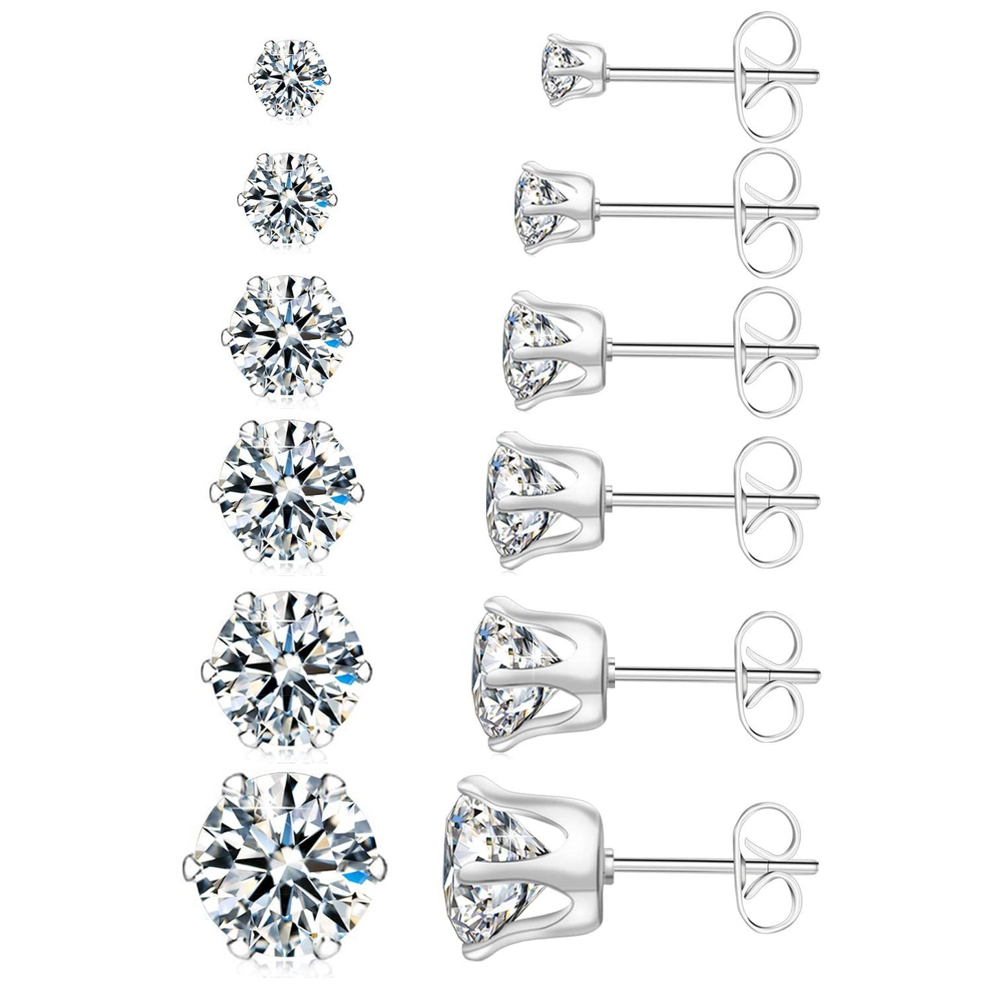 Stainless steel earring set with multiple decorations