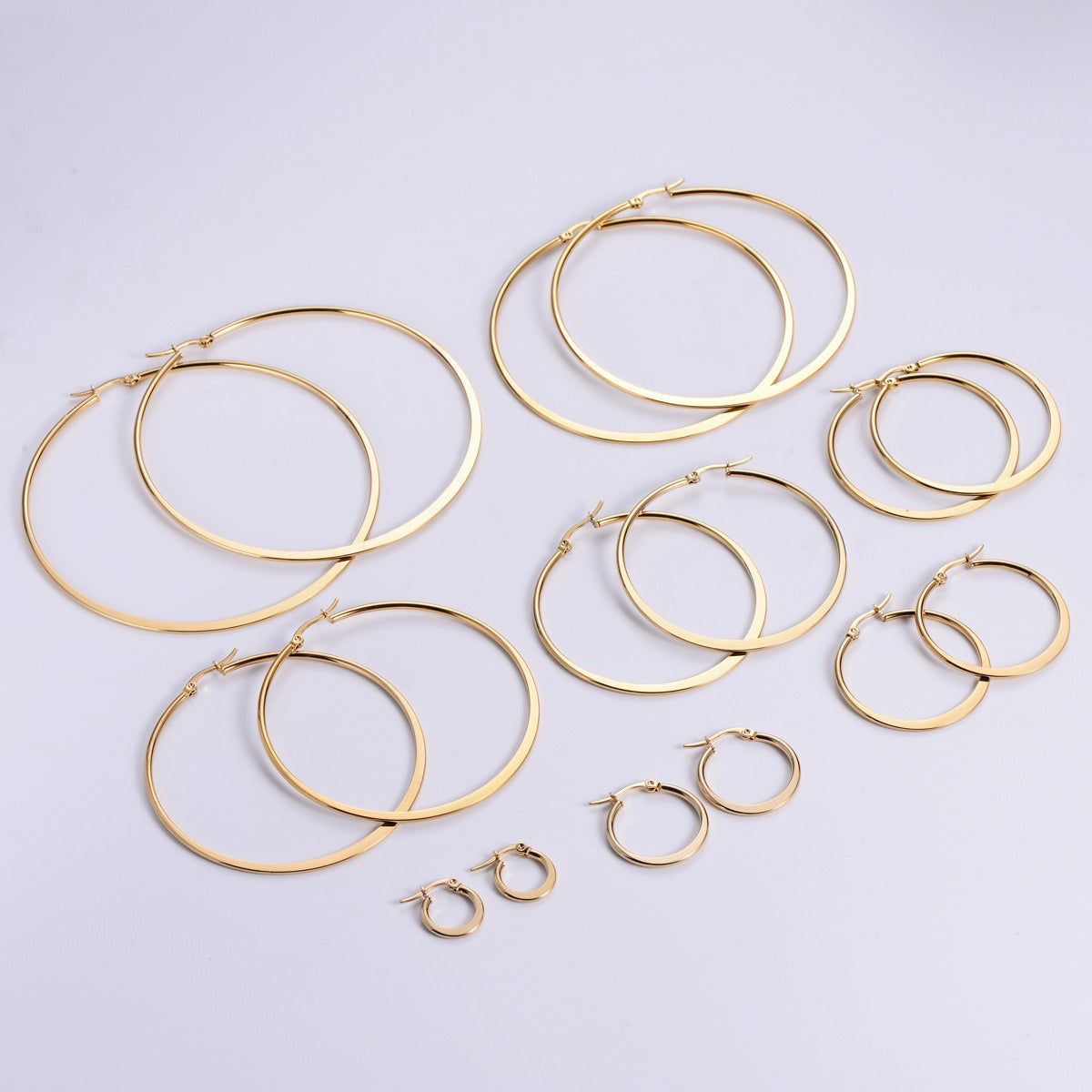 Earring round strip flattened ear line buckle technology ear line summer women's new jewelry