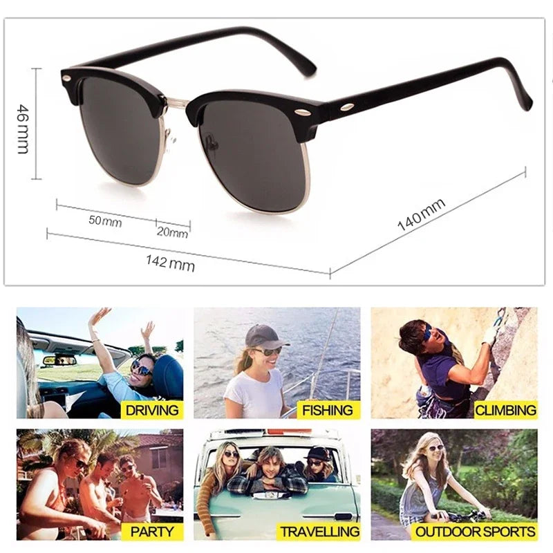 LeonLion  Polarized Unisex Semi-Rimless Sunglasses