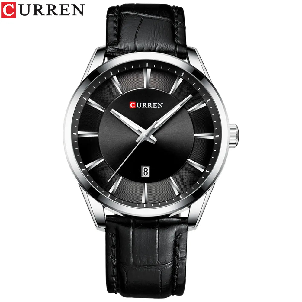 CURREN Quartz Watches for Men Leather Strap