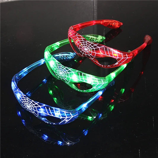 Disney Spiderman Glowing Glasses Marvel Anime Figure LED Flashing Glasses Sunglasses Cartoon Children's Party Toys Boys Gifts