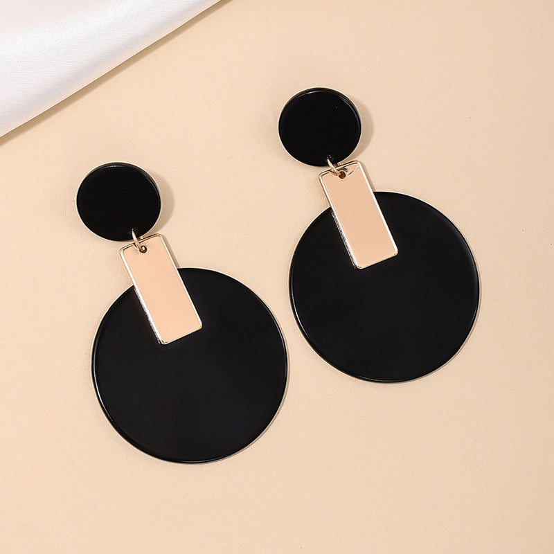 Exaggerated acrylic geometric triangle circular women's earrings and earrings