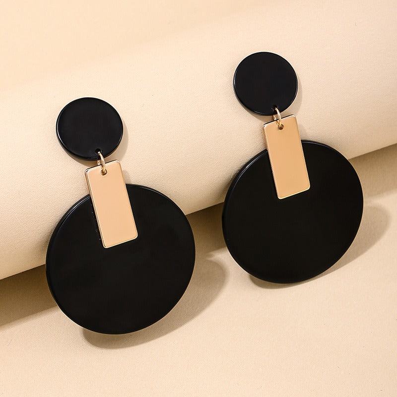 Exaggerated acrylic geometric triangle circular women's earrings and earrings