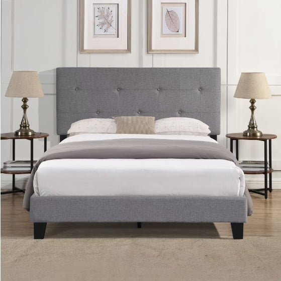 Queen-sized Upholstered Platform Bed Frame