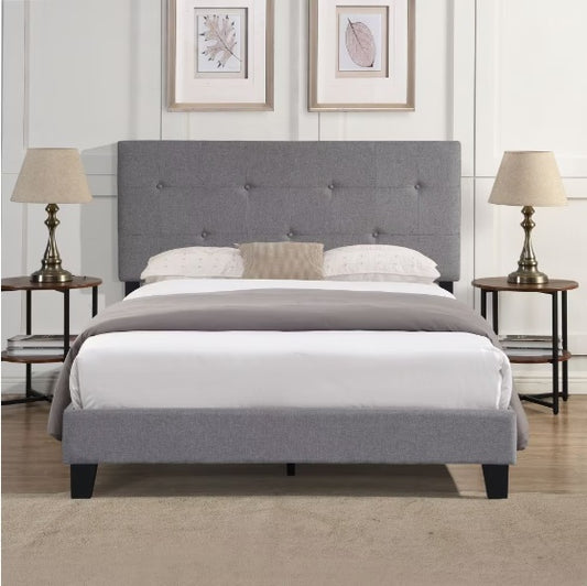 Queen-sized Upholstered Platform Bed Frame