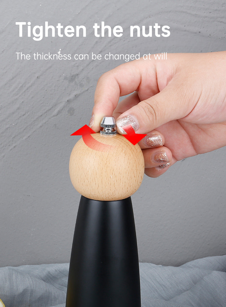 Kitchen Adjustable Coarseness Wood Pepper Grinder Mill Wooden Manual Sea Ceramic Grinding Mechanism Salt Mill