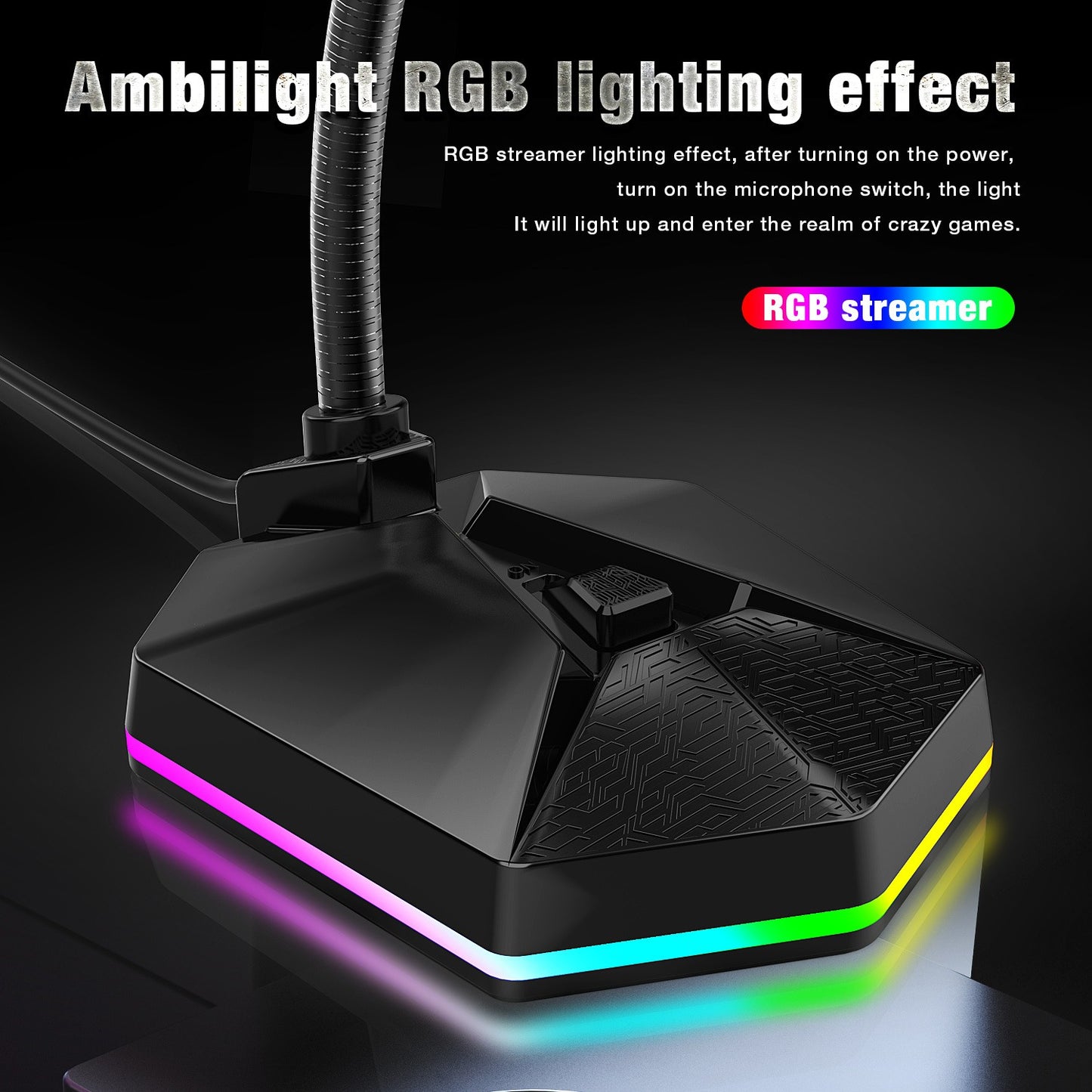 New microphone RGB luminous bendable USB microphone no drive voice chat video conference microphone