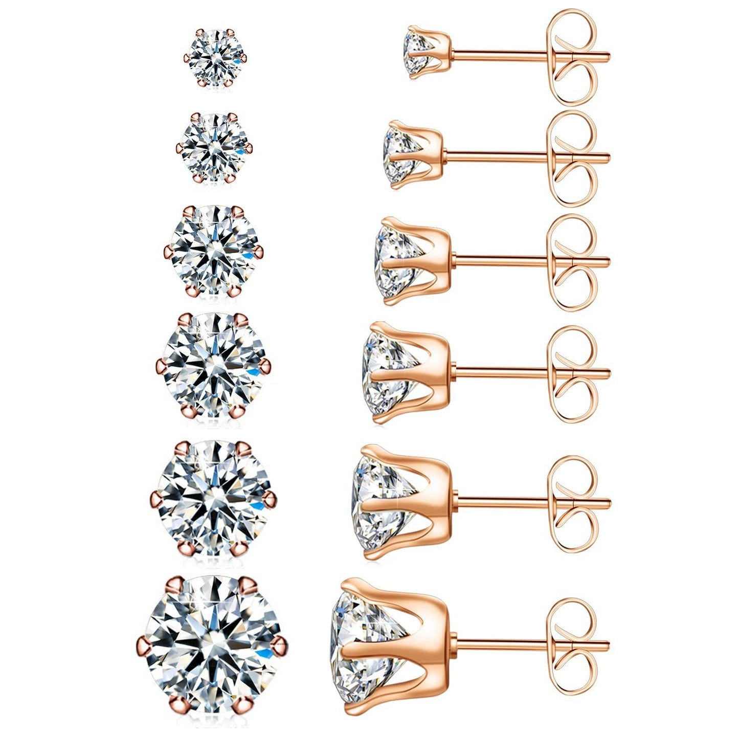 Stainless steel earring set with multiple decorations