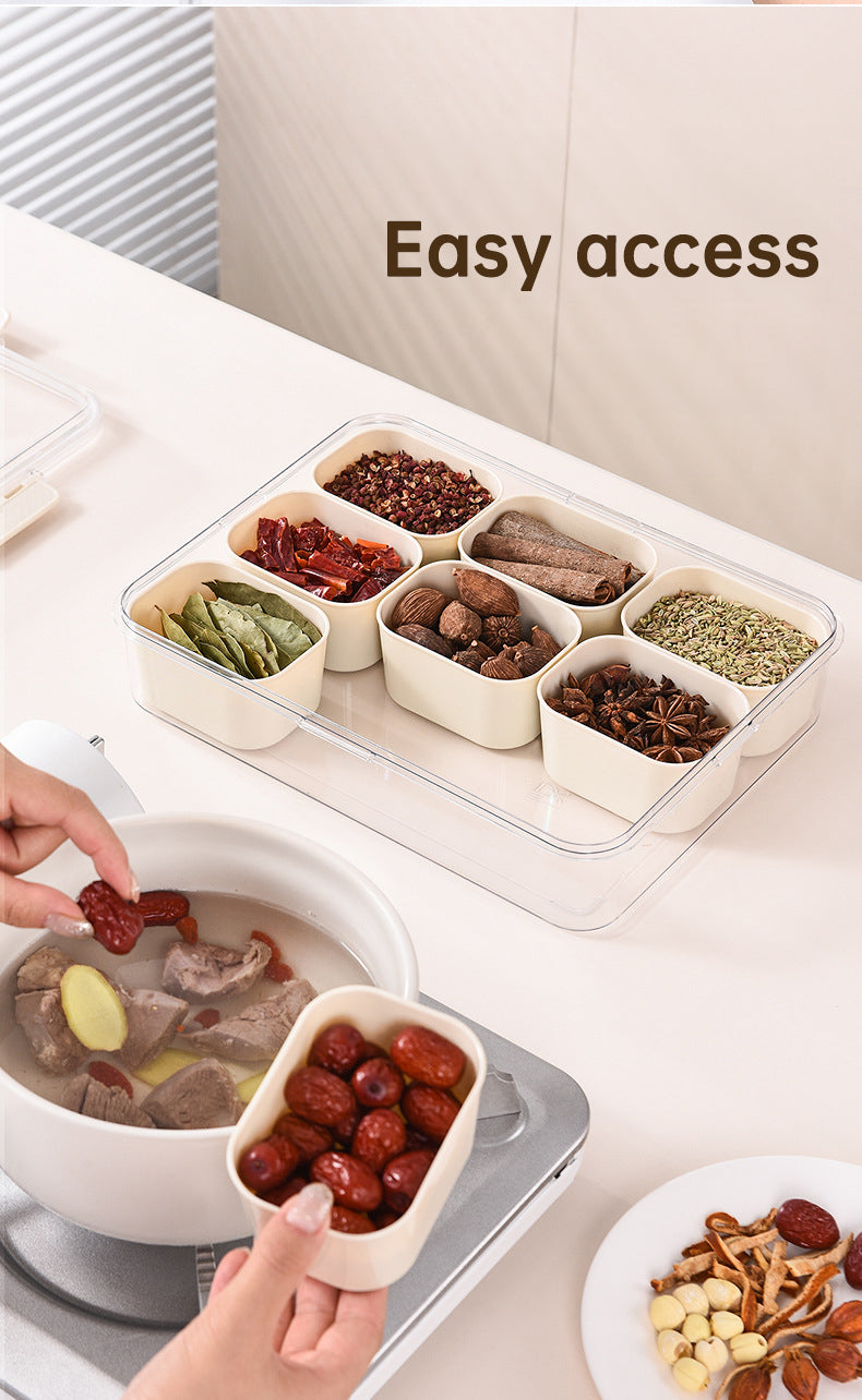 Design Sealed Snackle Storage Box With 9pcs Divider Plastic Divided Veggie Tray With Lid And Handle