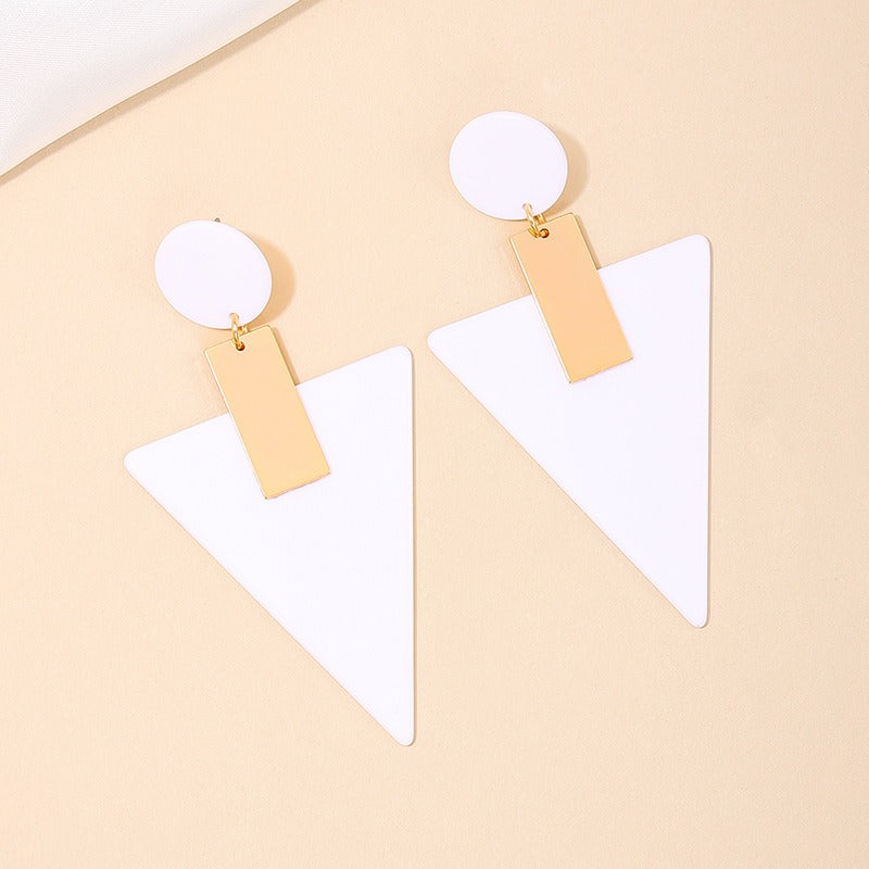 Exaggerated acrylic geometric triangle circular women's earrings and earrings