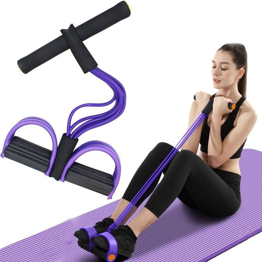 Six tube upgraded sit ups abdominal exercises yoga fitness tension rope multifunctional foot pedal stretcher