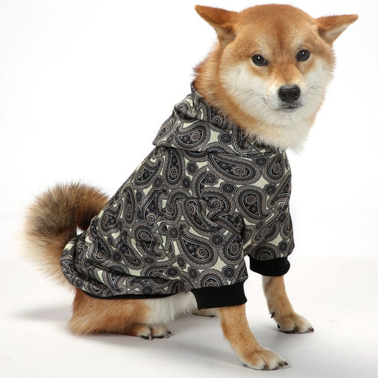 Christmas pet plaid hoodie with thickened hooded small medium and large dog clothing