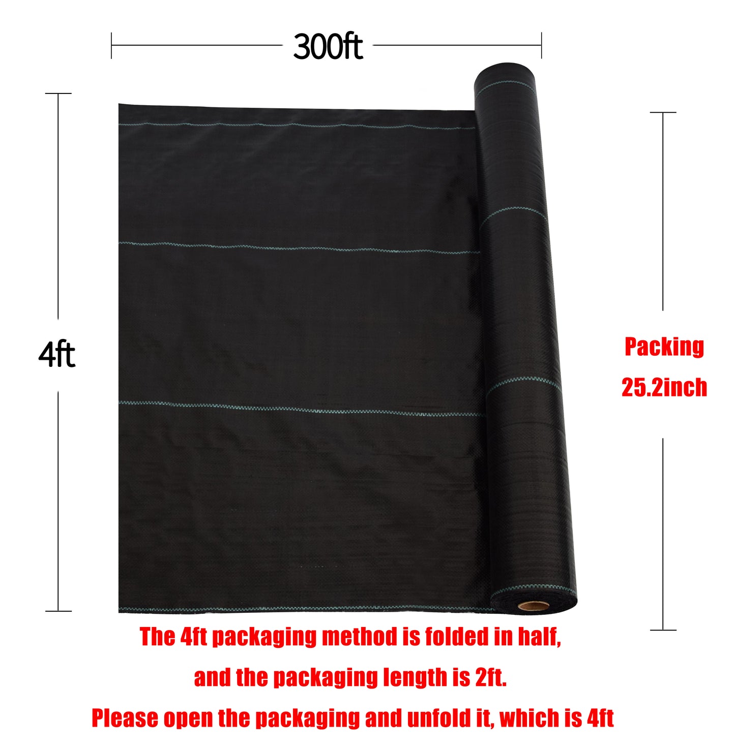 3.5 oz weed barrier landscape fabric 4 feet x 300 feet, double layered heavy-duty landscape fabric suitable for weed control