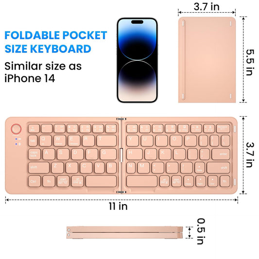 Ultra slim folding portable charging dual-mode Bluetooth keyboard with one click connection