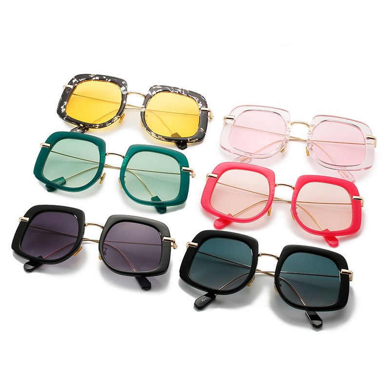 Elliptical Sunglasses Trendy Milan Fashion Show Colorful Sunglasses